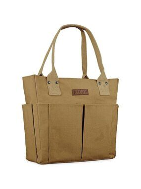Women's Brown Tote Bags Large Utility Bags with Pockets Zip for Teacher Work